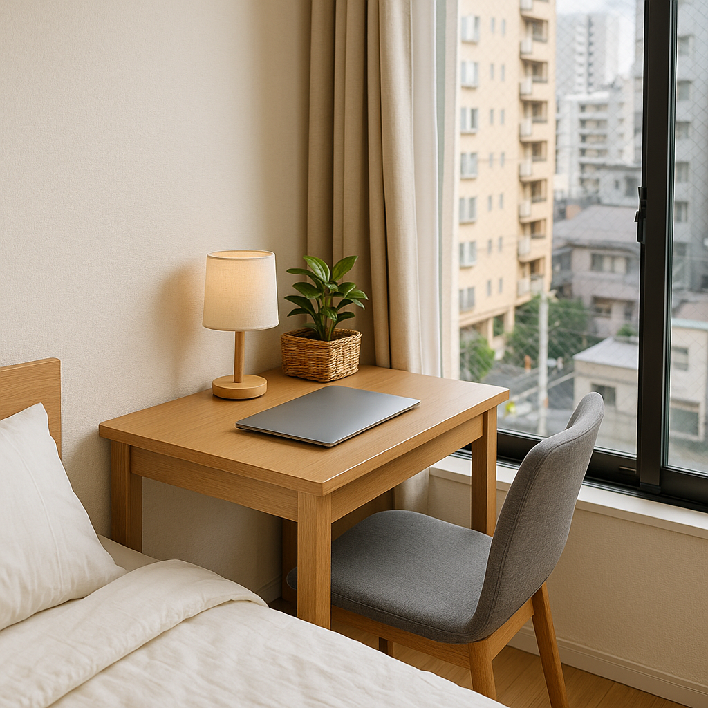 Furnished apartment living room in Tokyo